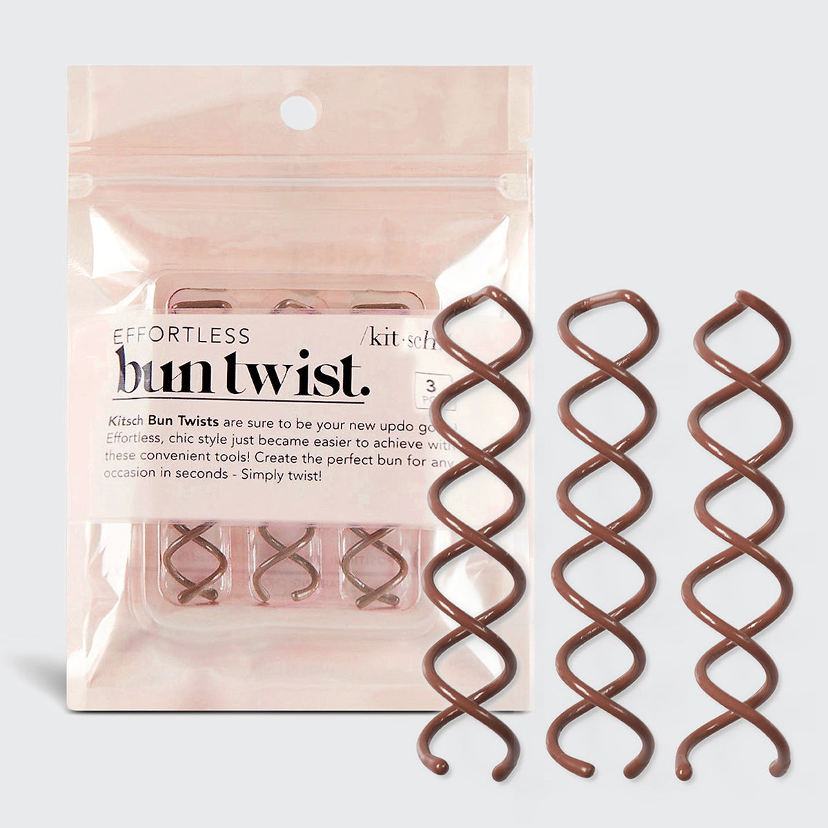 Barna kontytekercs (Bun Twists) 3 darabos szett