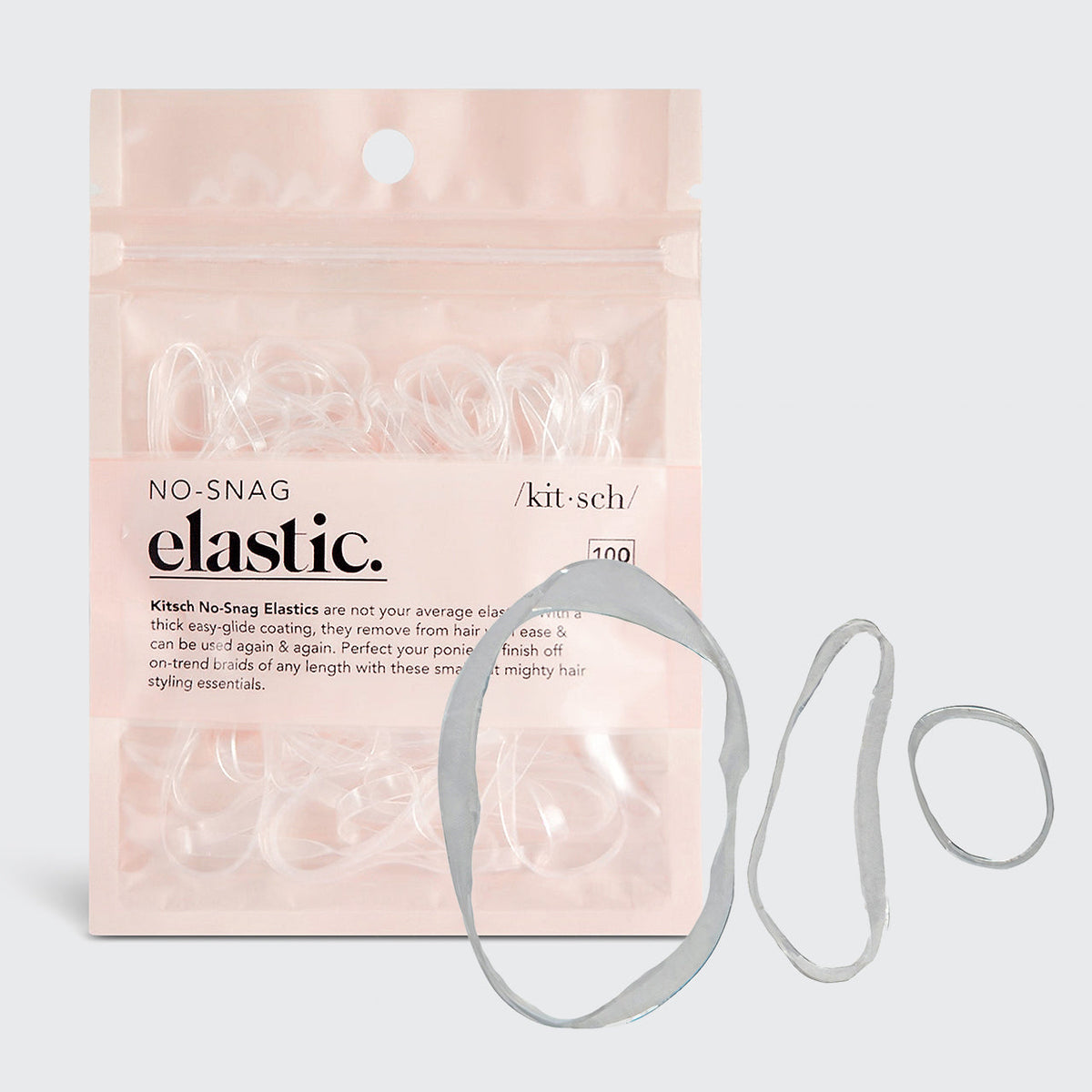 Áttetsző, nem akadó hajgumik, 100 darabos szett