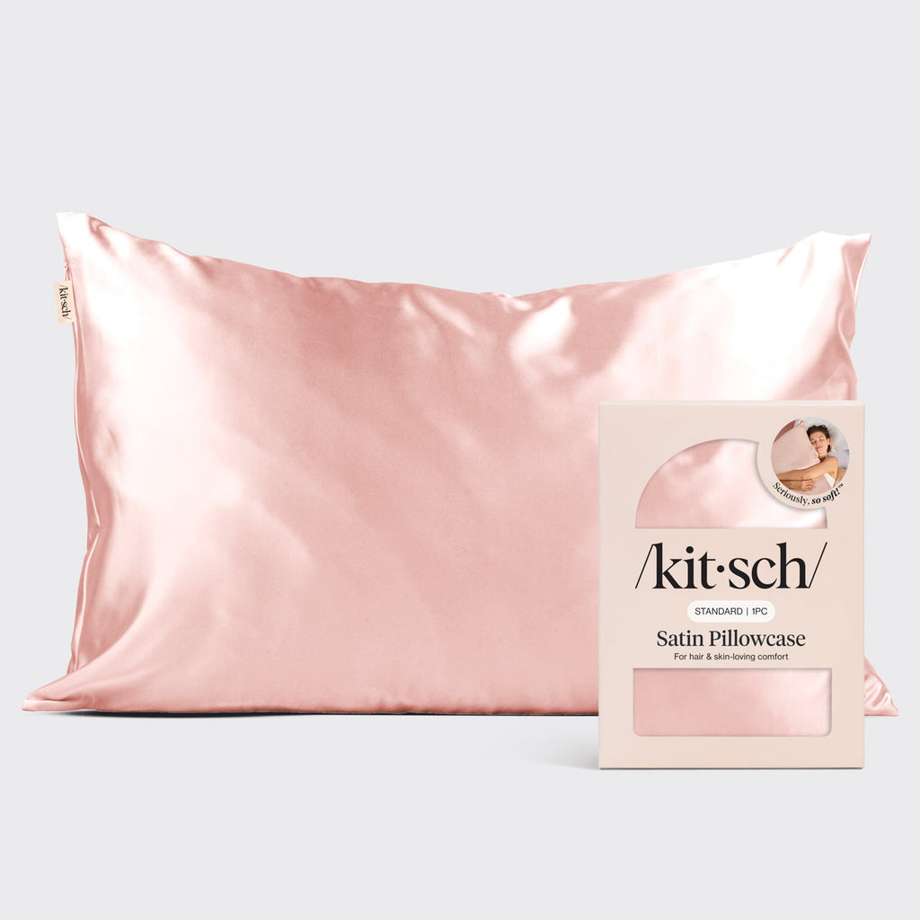 Szatén párnahuzat, púderrózsaszín (Blush)