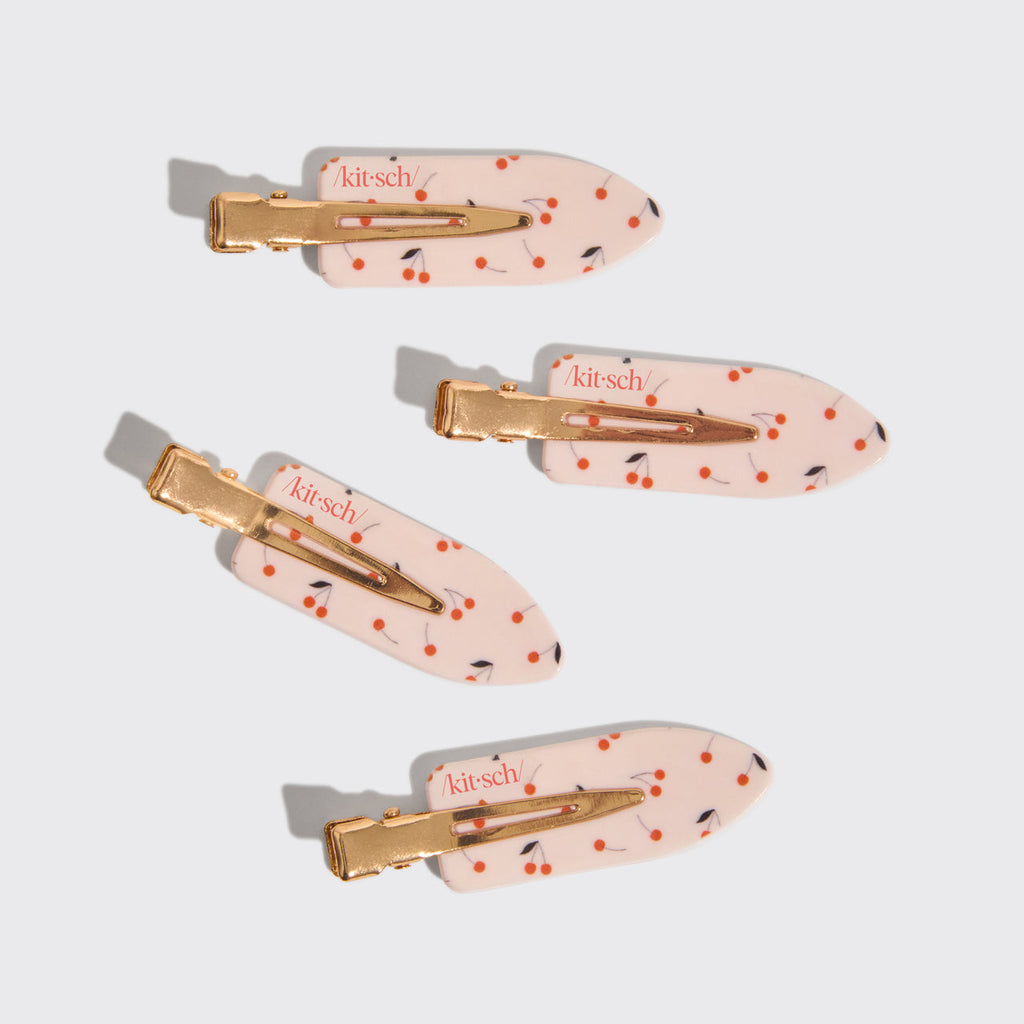 Cseresznyemintás gyűrődésmentes hajcsat (Creaseless Clips) 4 darabos szett