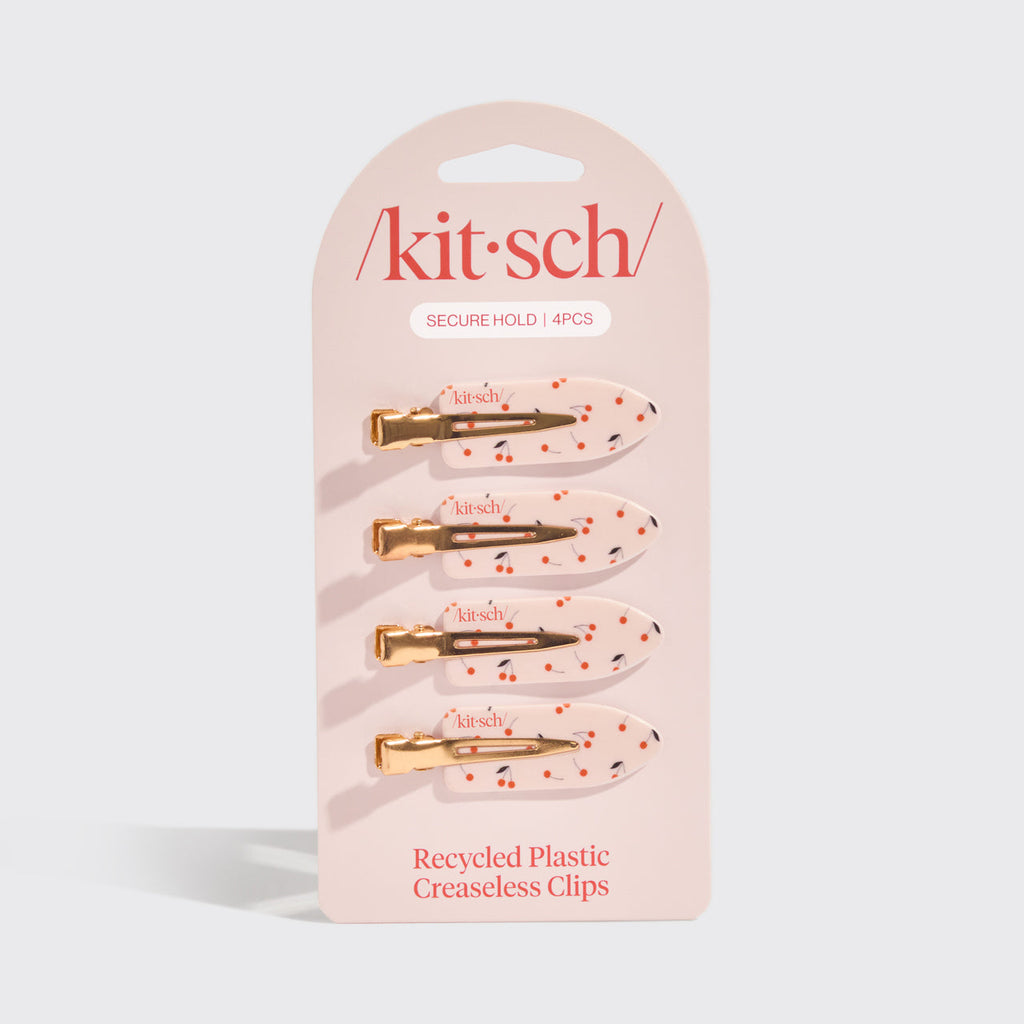 Cseresznyemintás gyűrődésmentes hajcsat (Creaseless Clips) 4 darabos szett