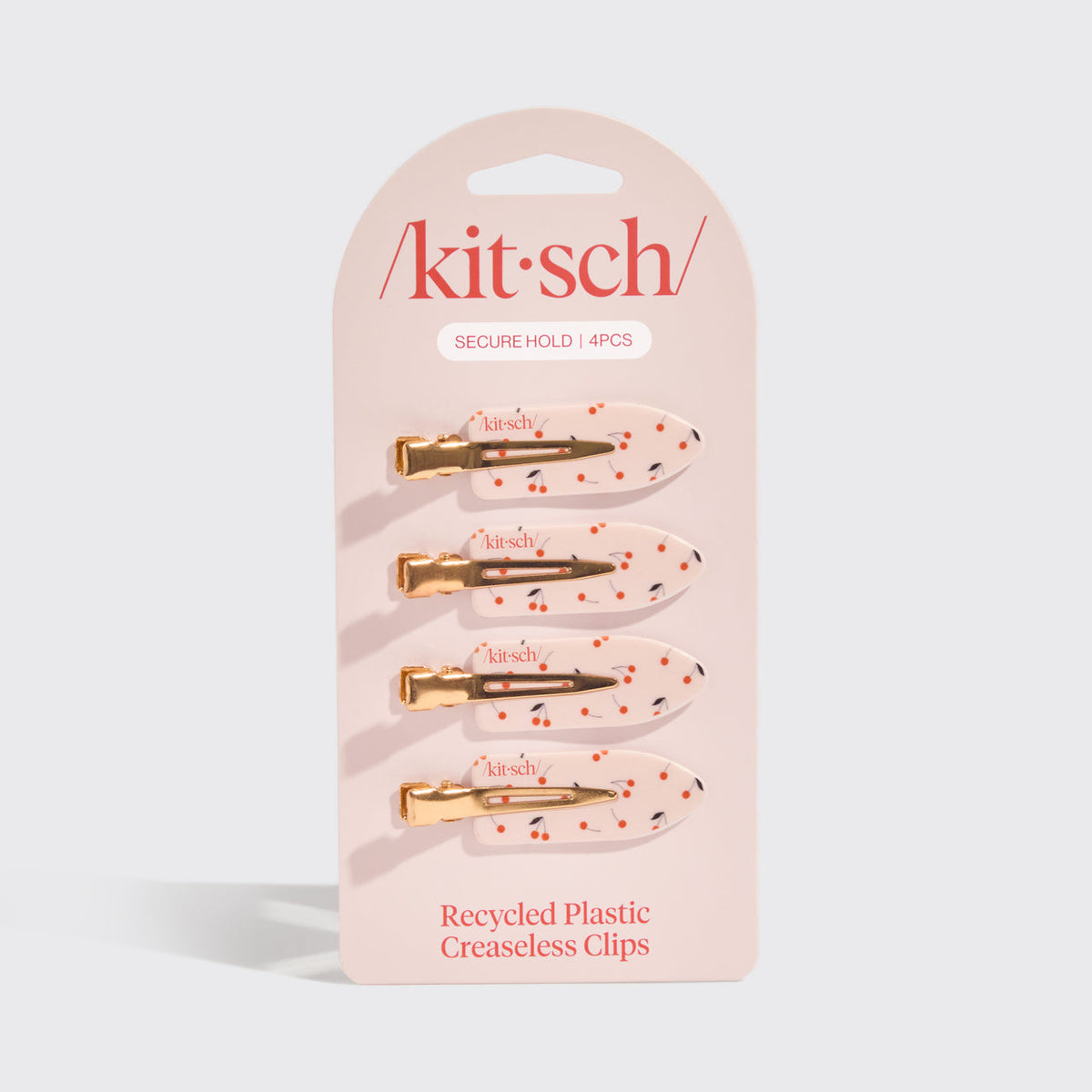 Cseresznyemintás gyűrődésmentes hajcsat (Creaseless Clips) 4 darabos szett
