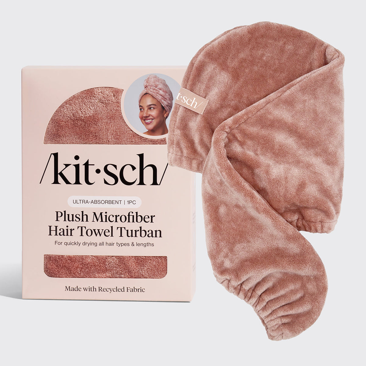 Terrakotta plüss mikroszálas hajtörölköző turbán
