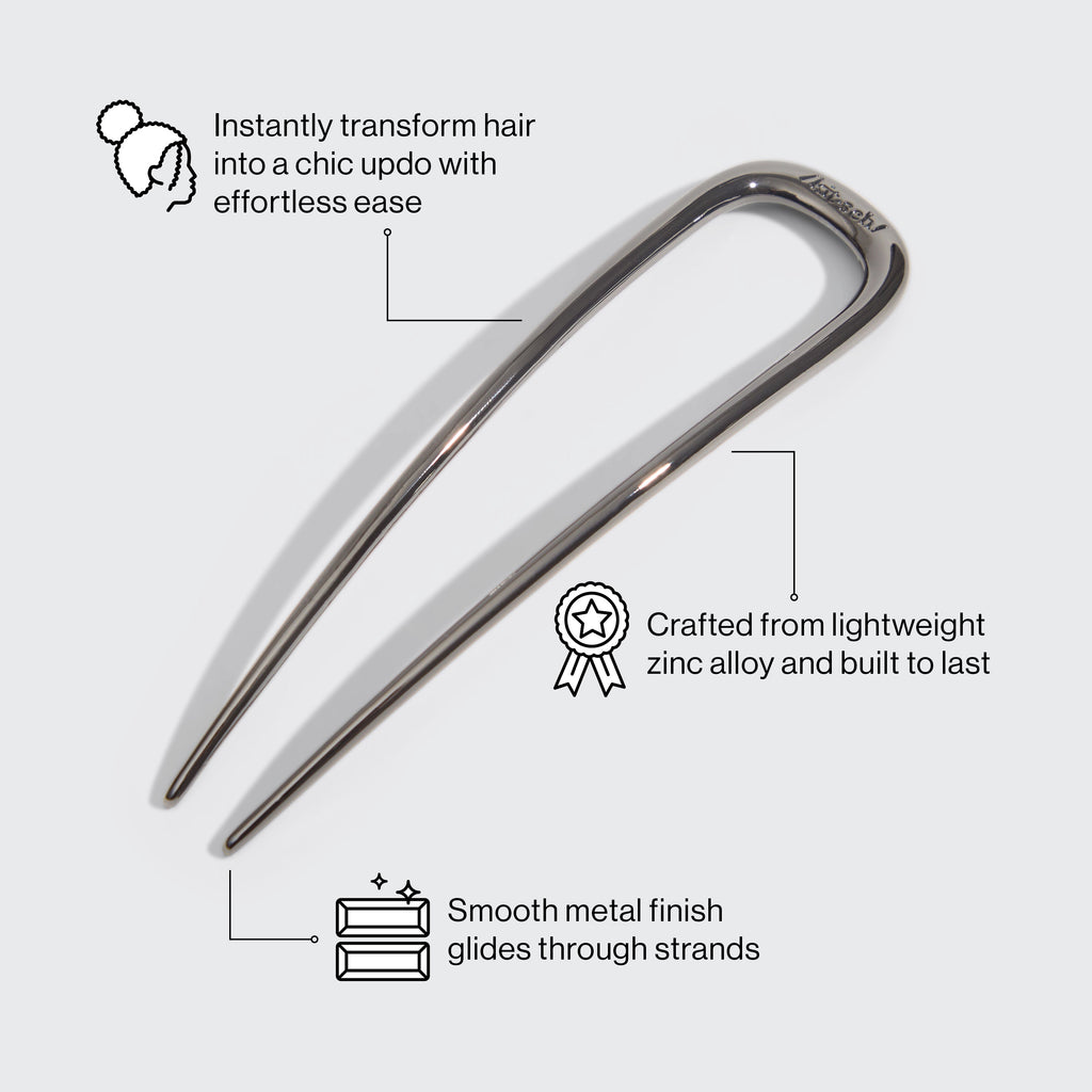Hematit francia hajtű (French Hair Pin)