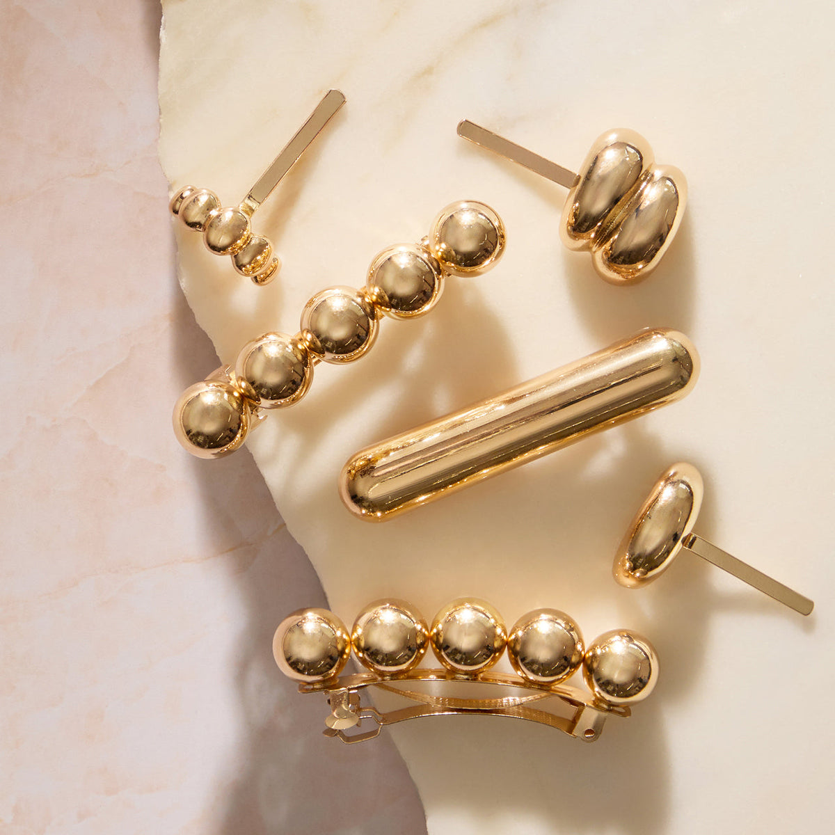 Arany fém hajcsatok (Barrettes)