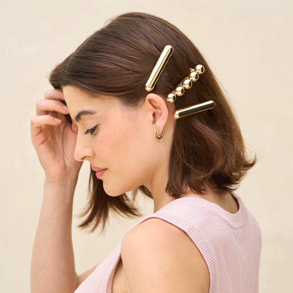 Arany fém hajcsatok (Barrettes)