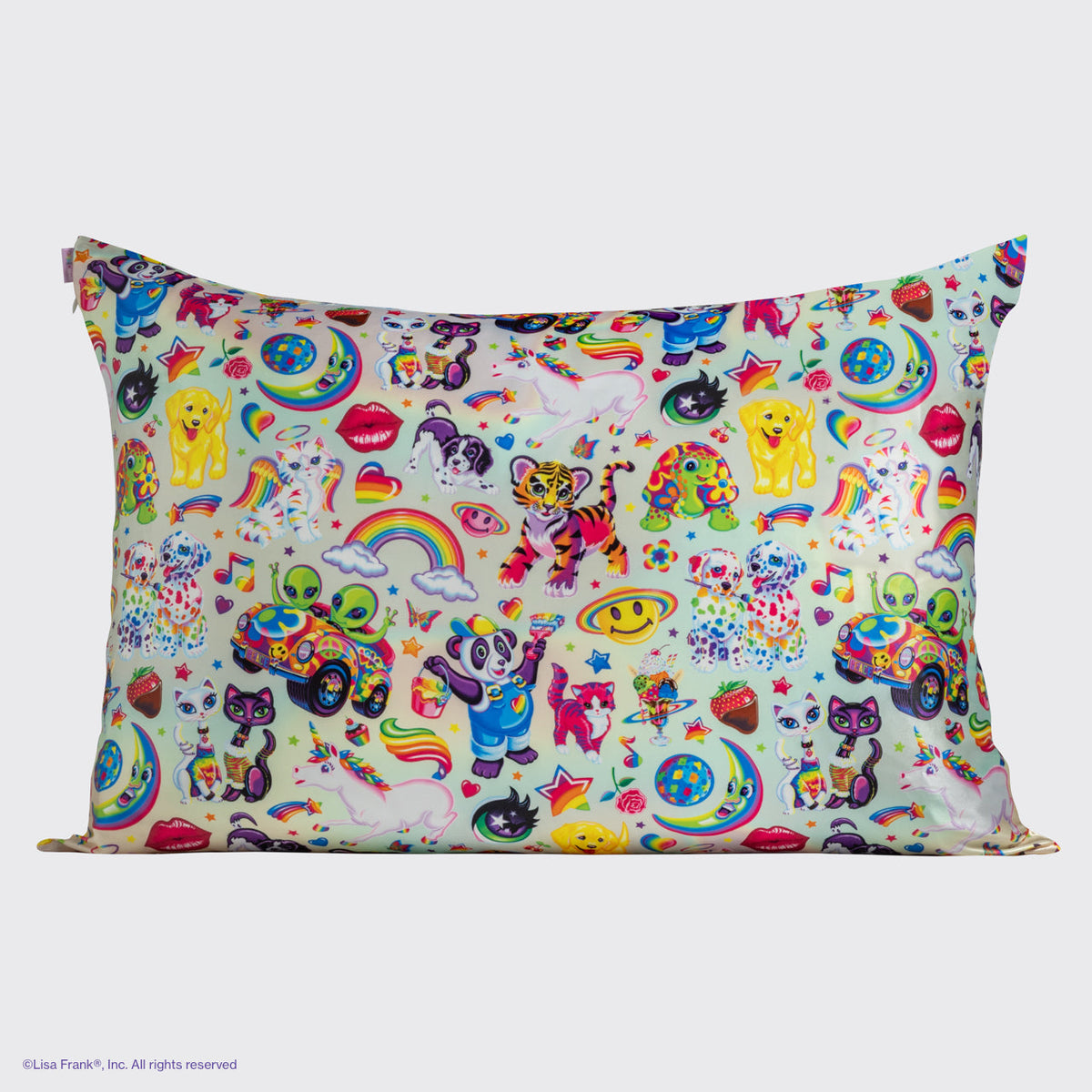 Lisa Frank x Kitsch szaténpárnahuzat a Lisa Frank fantasztikus világa mintában, 2 darabos