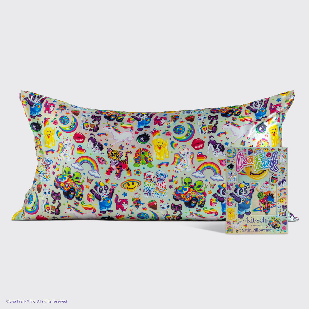 Lisa Frank x Kitsch szatén párnahuzat – The Fantastic World of Lisa Frank – King