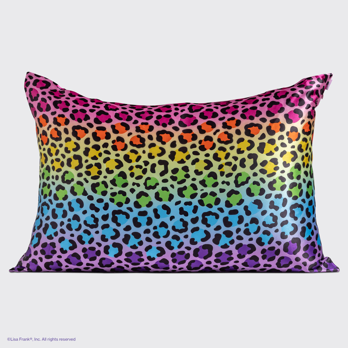 Lisa Frank x Kitsch szatén párnahuzat – Szivárványos leopárd