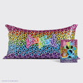 Lisa Frank x Kitsch szatén párnahuzat, szivárvány leopárd mintás, 4 db-os csomag – King