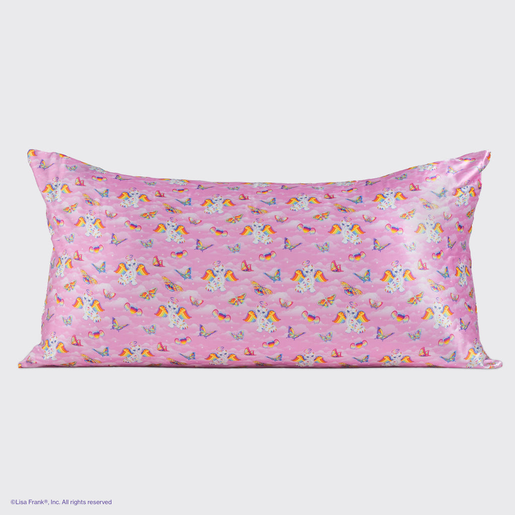 Lisa Frank x Kitsch Szatén Párnahuzat Angel Kitty™ Mintában - King