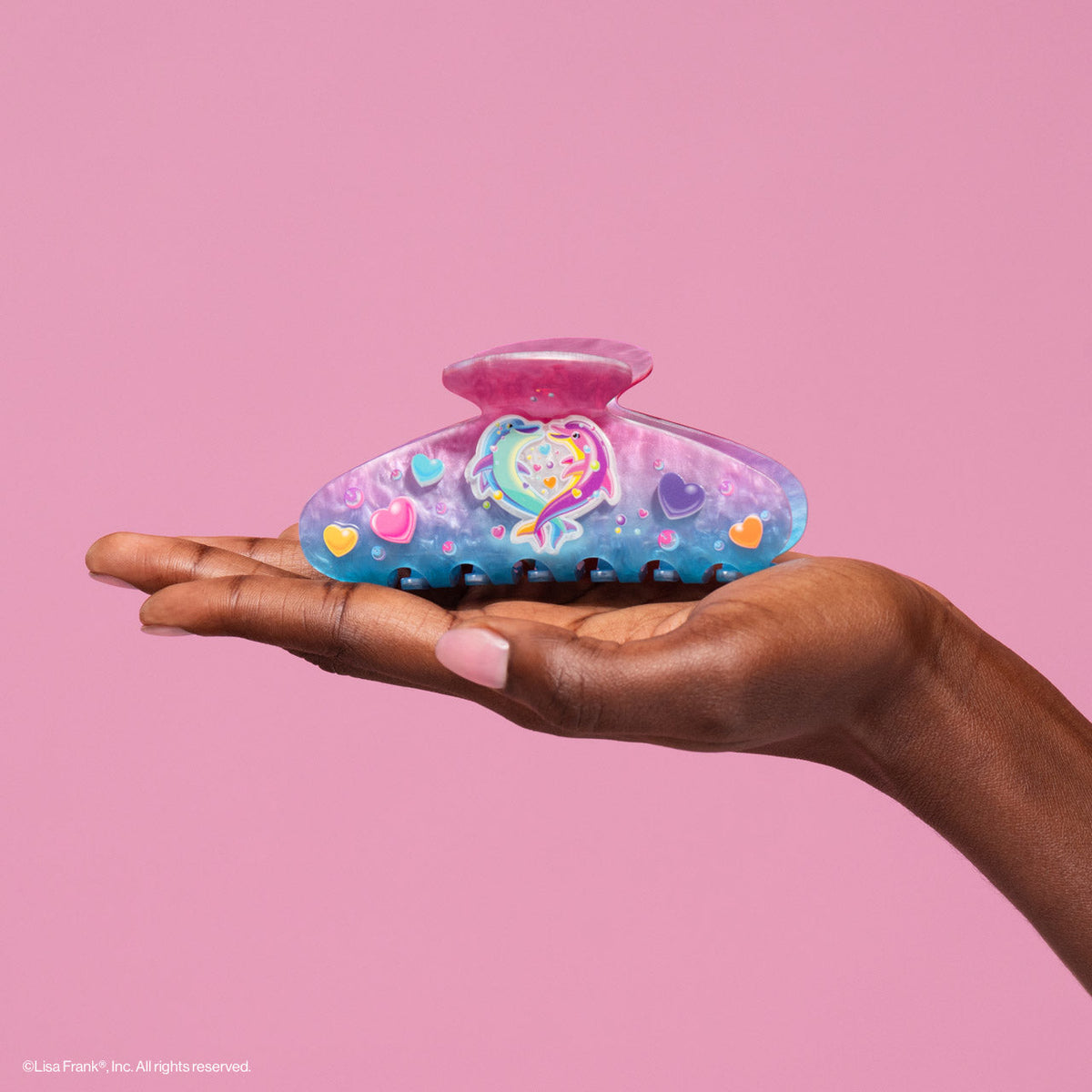 Lisa Frank x Kitsch csillámos csipesz Dancing Dolphins™ mintában