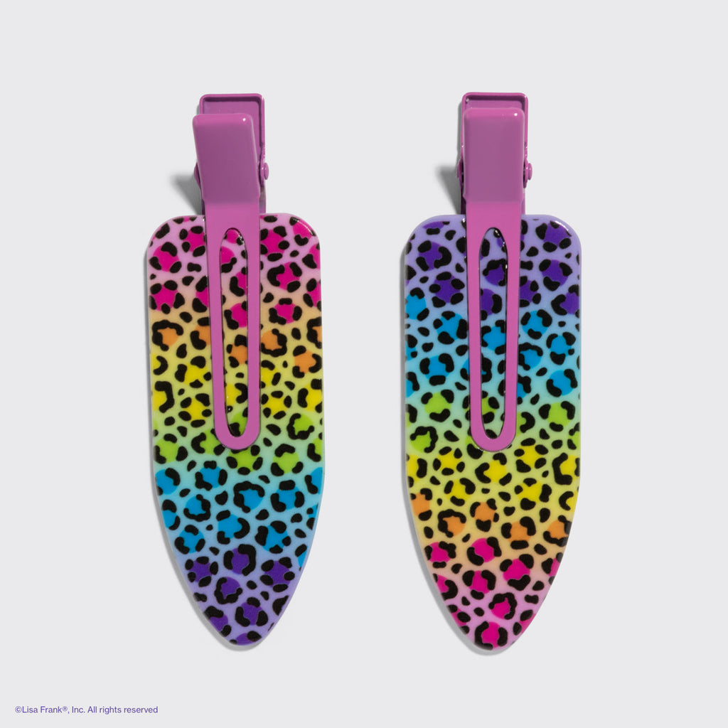 Lisa Frank x Kitsch XL Gyűrődésmentes Csatok Szivárványos Leopárd Mintában