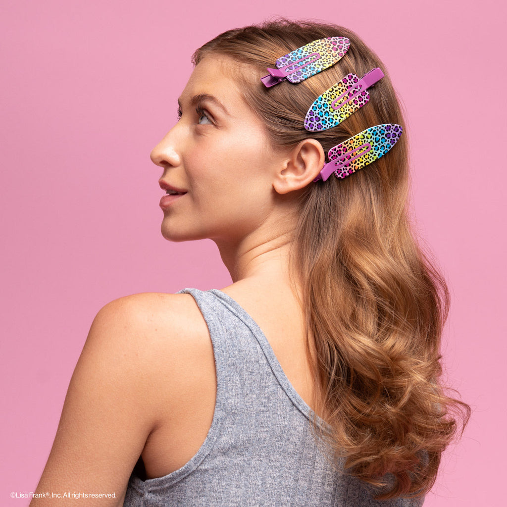 Lisa Frank x Kitsch XL Gyűrődésmentes Csatok Szivárványos Leopárd Mintában