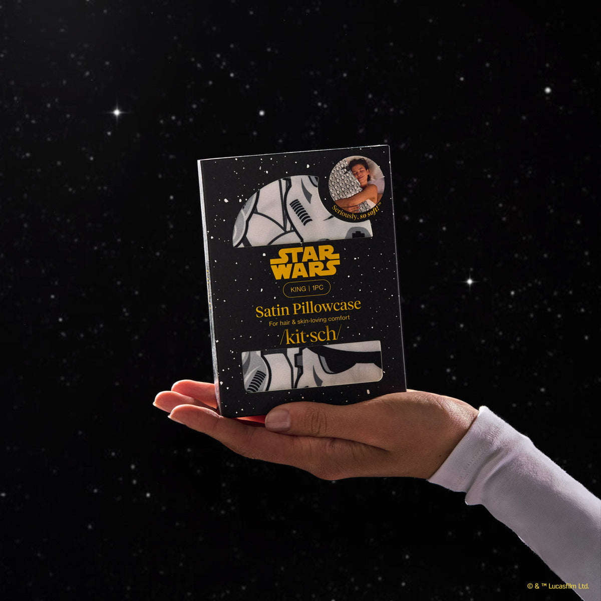 Star Wars™ & Kitsch szatén párnahuzat Darth Vader és rohamosztagosok mintával, 2 db-os csomag – King