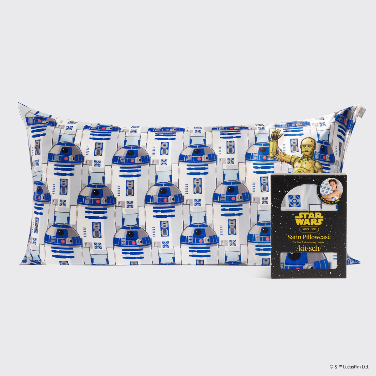 Star Wars™ & Kitsch szatén párnahuzat, R2-D2 & C-3PO, 4 db-os csomag – King