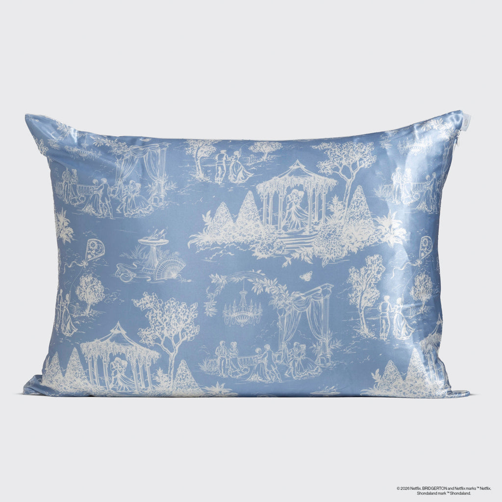 Bridgerton x Kitsch szatén párnahuzat Garden Toile mintával, 4 db-os csomag