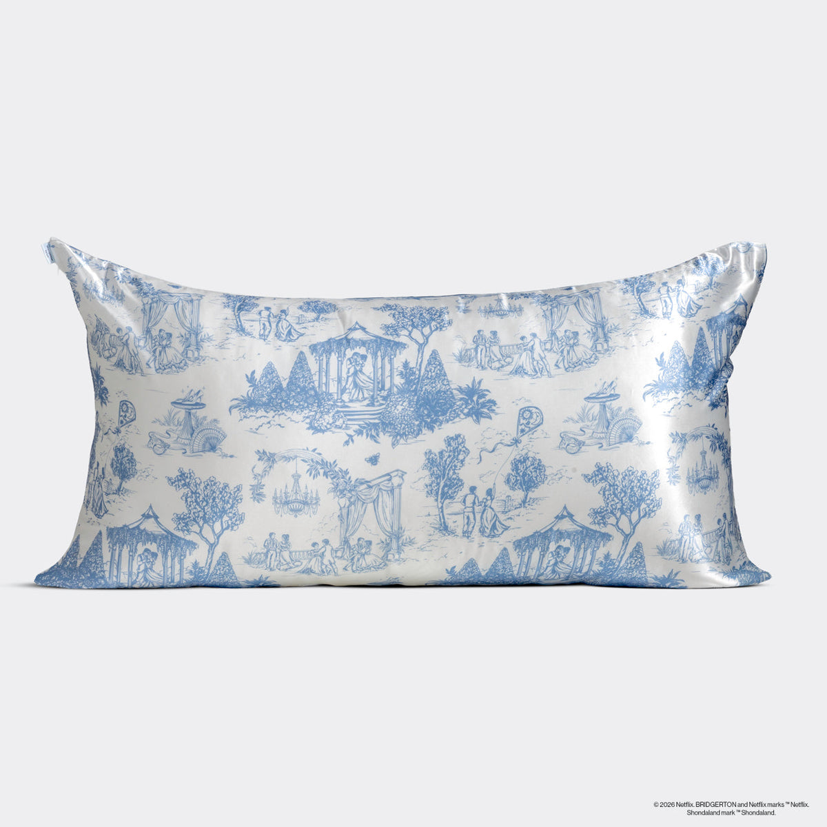 Bridgerton x Kitsch szatén párnahuzat Garden Toile mintával, 2 db-os csomag – King