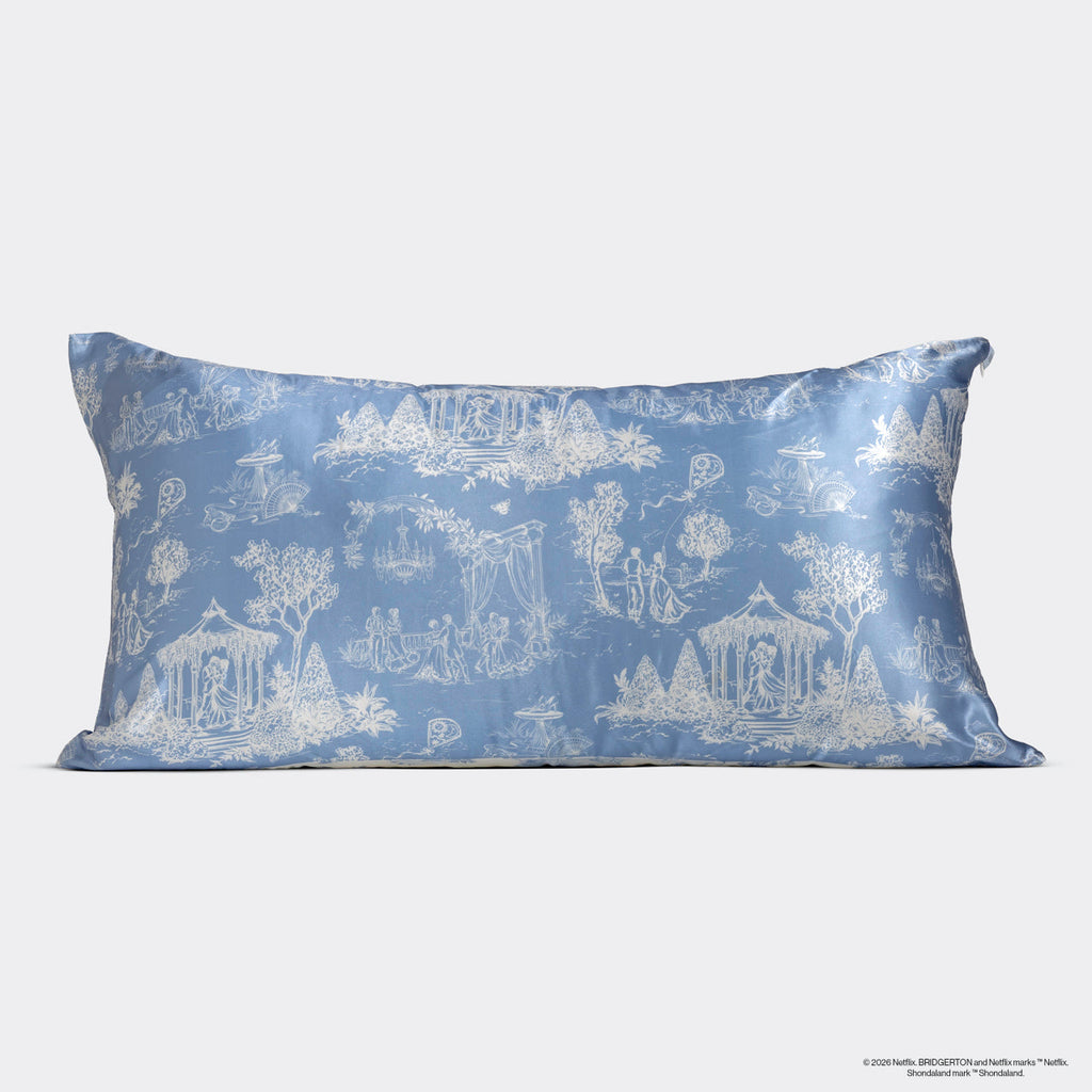Bridgerton x Kitsch szatén párnahuzat Garden Toile mintával, 4 db-os csomag – King