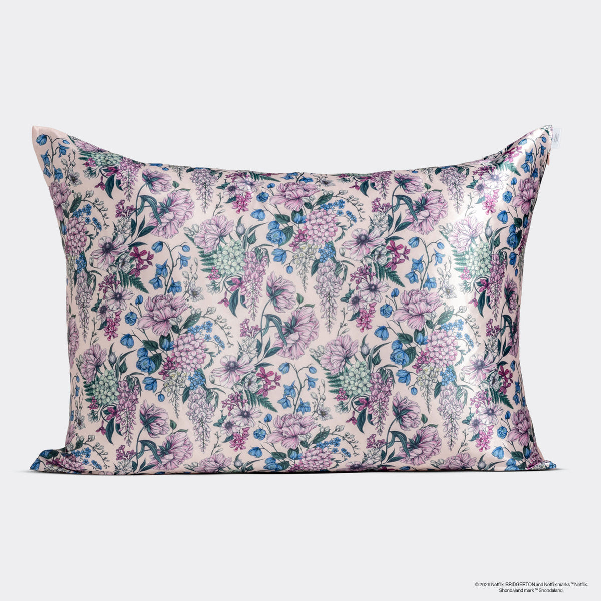 Bridgerton x Kitsch szatén párnahuzat Wisteria mintában