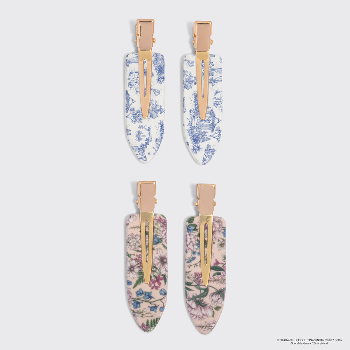 Bridgerton x Kitsch gyűrődésmentes csatok Toile in Bloom mintában