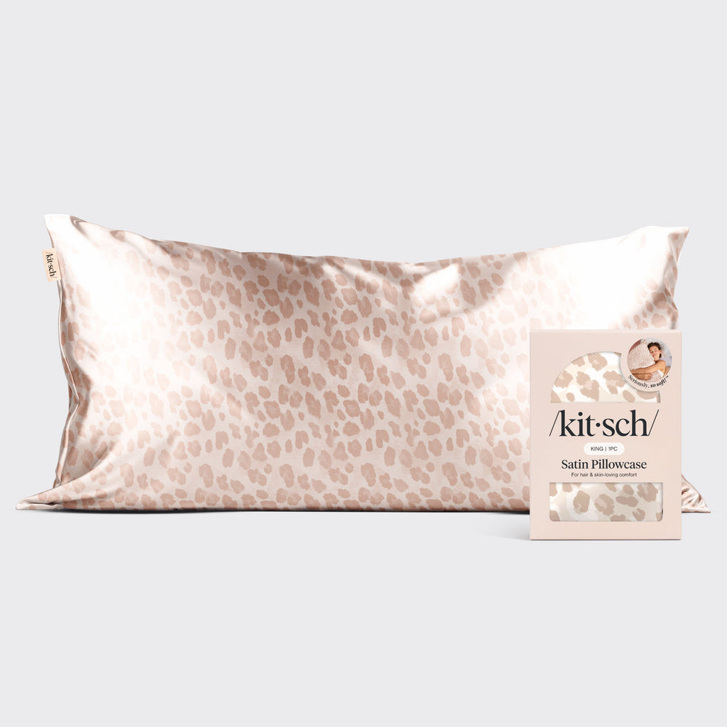 Szatén párnahuzat, leopárdmintás – King