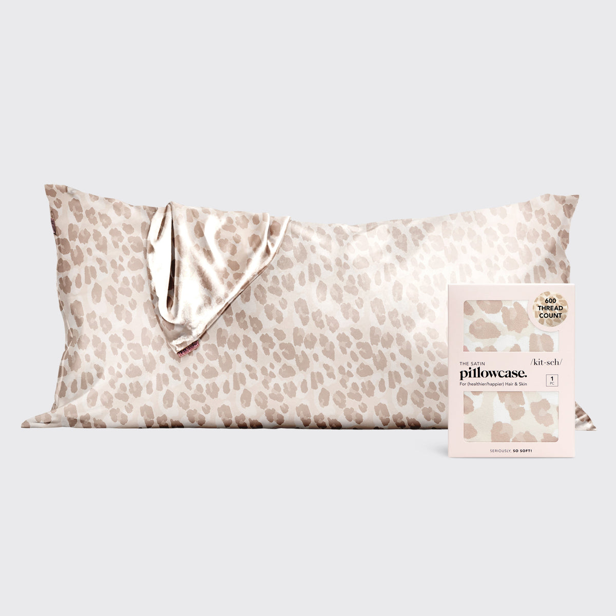 Szatén párnahuzat, leopárdmintás, 2 db-os csomag – King