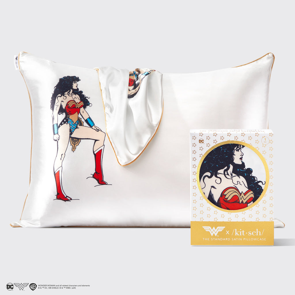Kitsch x Wonder Woman szatén párnahuzat – Believe in Wonder