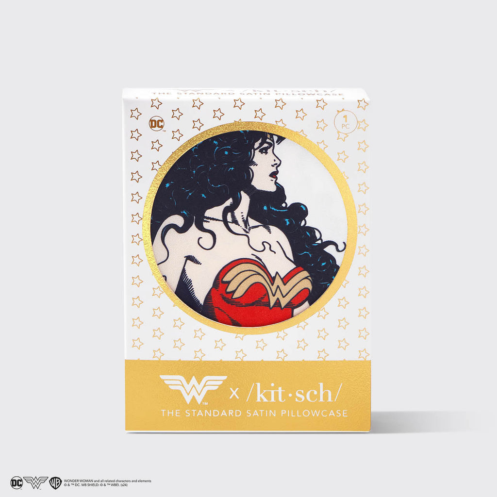 Kitsch x Wonder Woman szatén párnahuzat – Believe in Wonder
