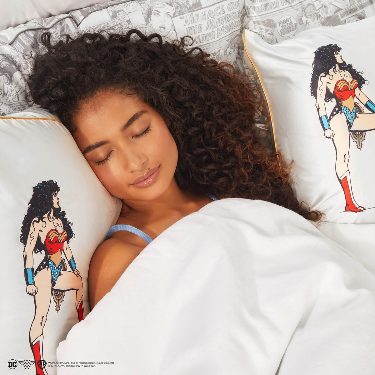 Kitsch x Wonder Woman szatén párnahuzat – Believe in Wonder – King méret