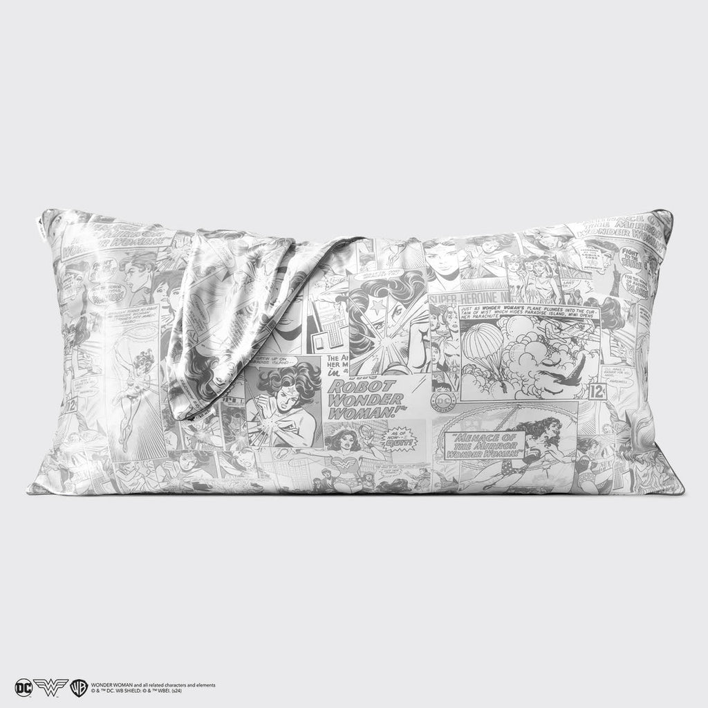 Kitsch x Wonder Woman szatén párnahuzat képregény mintában – King
