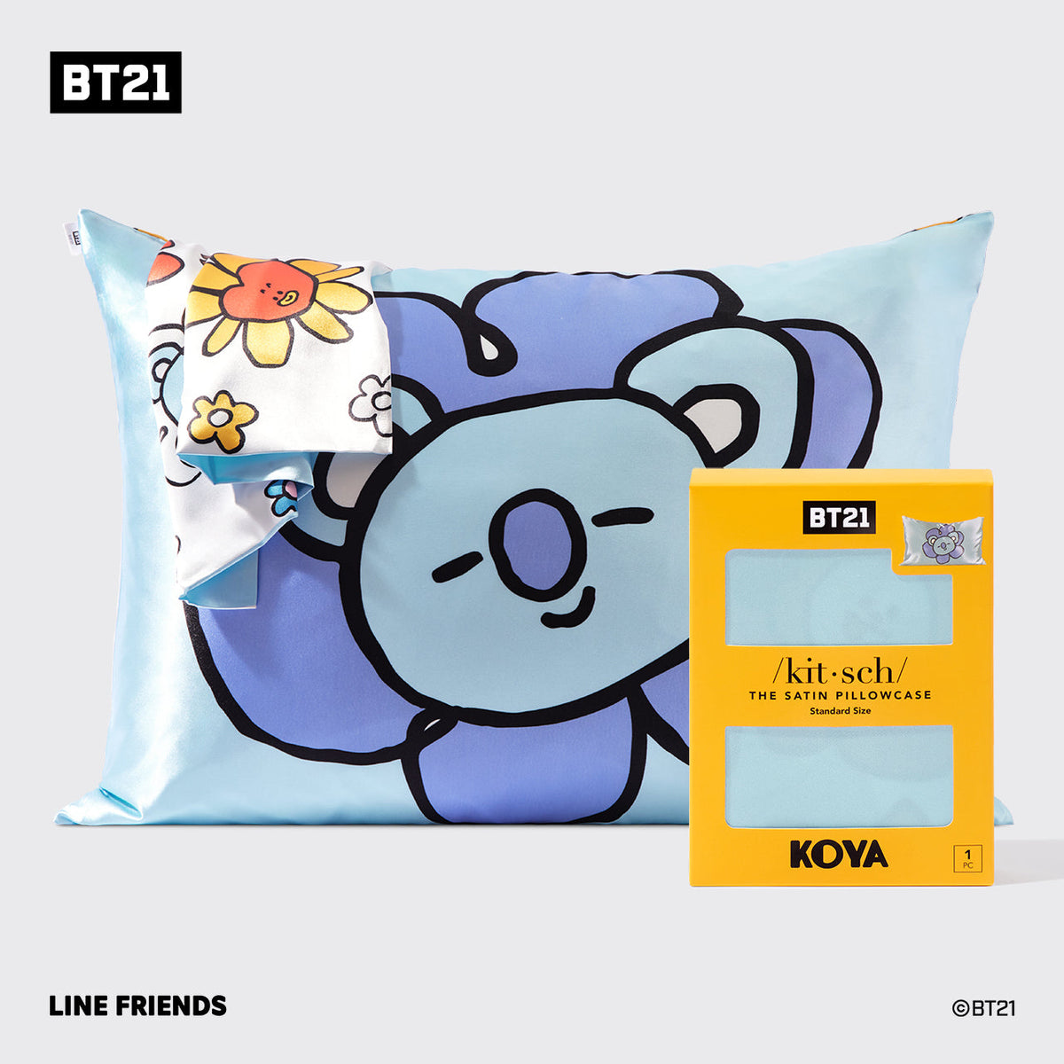 Kitsch x BT21 szatén párnahuzat – KOYA