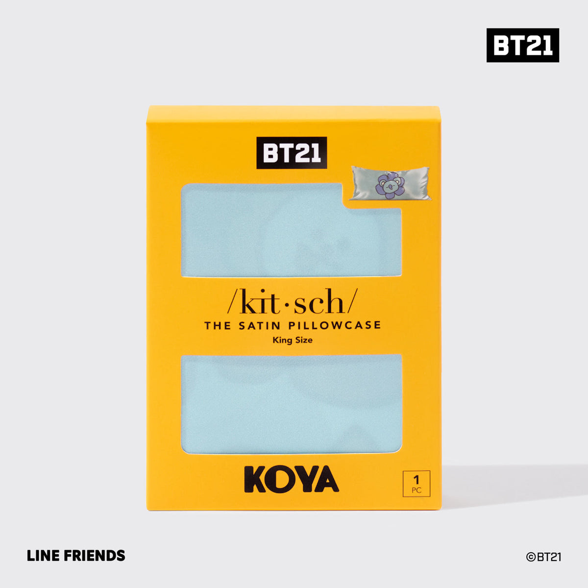 Kitsch x BT21 szatén párnahuzat – KOYA – King