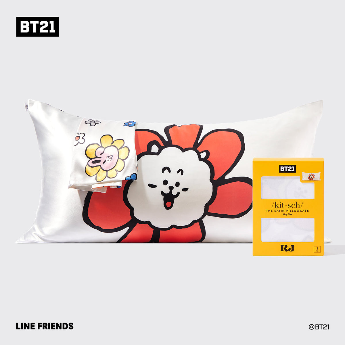 Kitsch x BT21 szatén párnahuzat – RJ – King