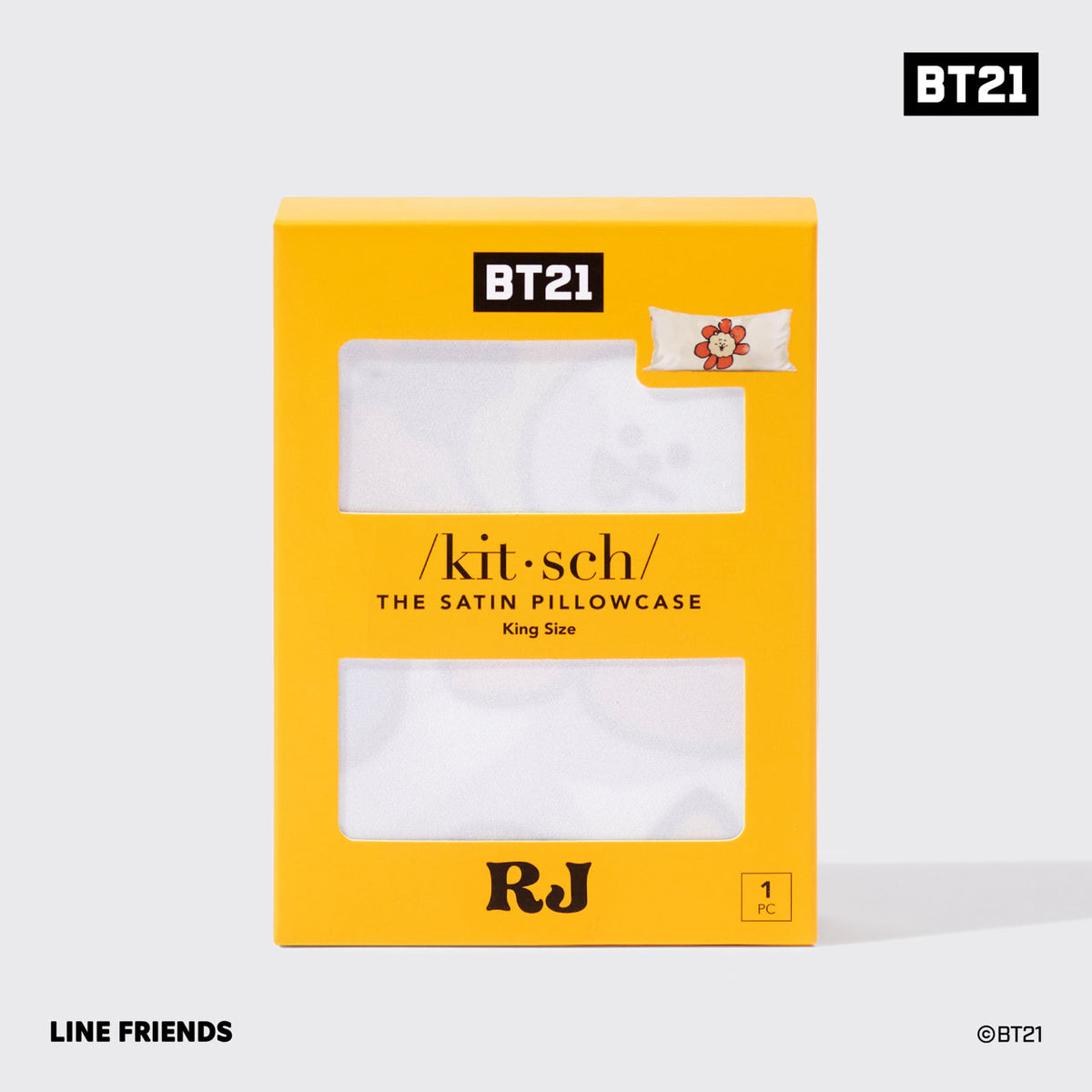 Kitsch x BT21 szatén párnahuzat – RJ – King