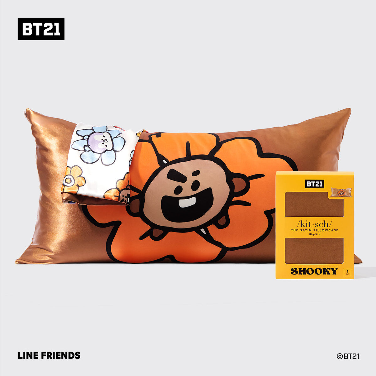 Kitsch x BT21 szatén párnahuzat – SHOOKY – King