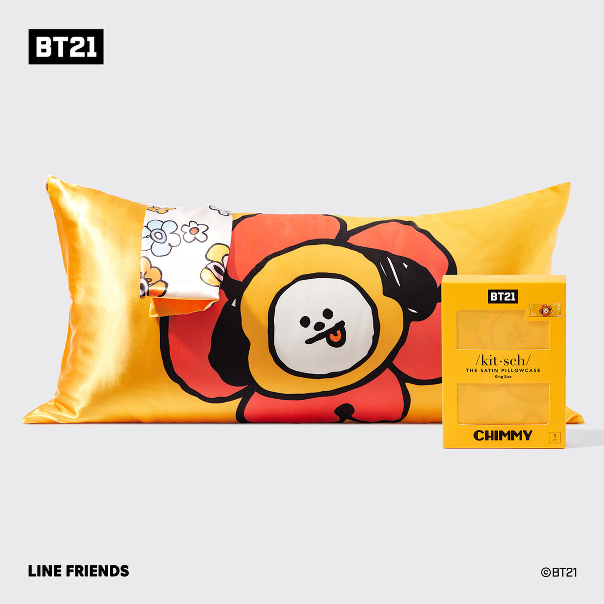 Kitsch x BT21 szatén párnahuzat – CHIMMY – King