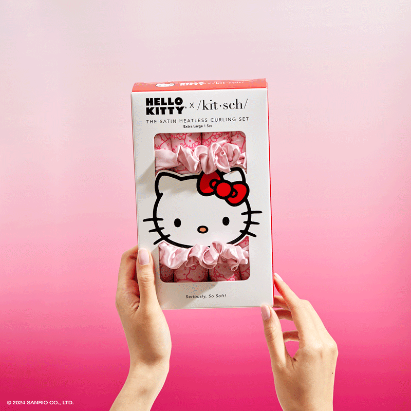 Kitsch x Hello Kitty XL hőmentes göndörítő szett – Hello Kitty arcok