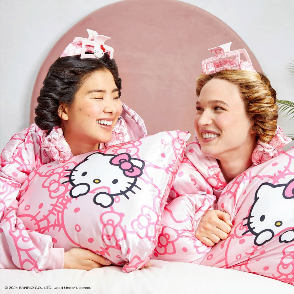 Kitsch x Hello Kitty szatén Glazey - Pink Kitty Faces