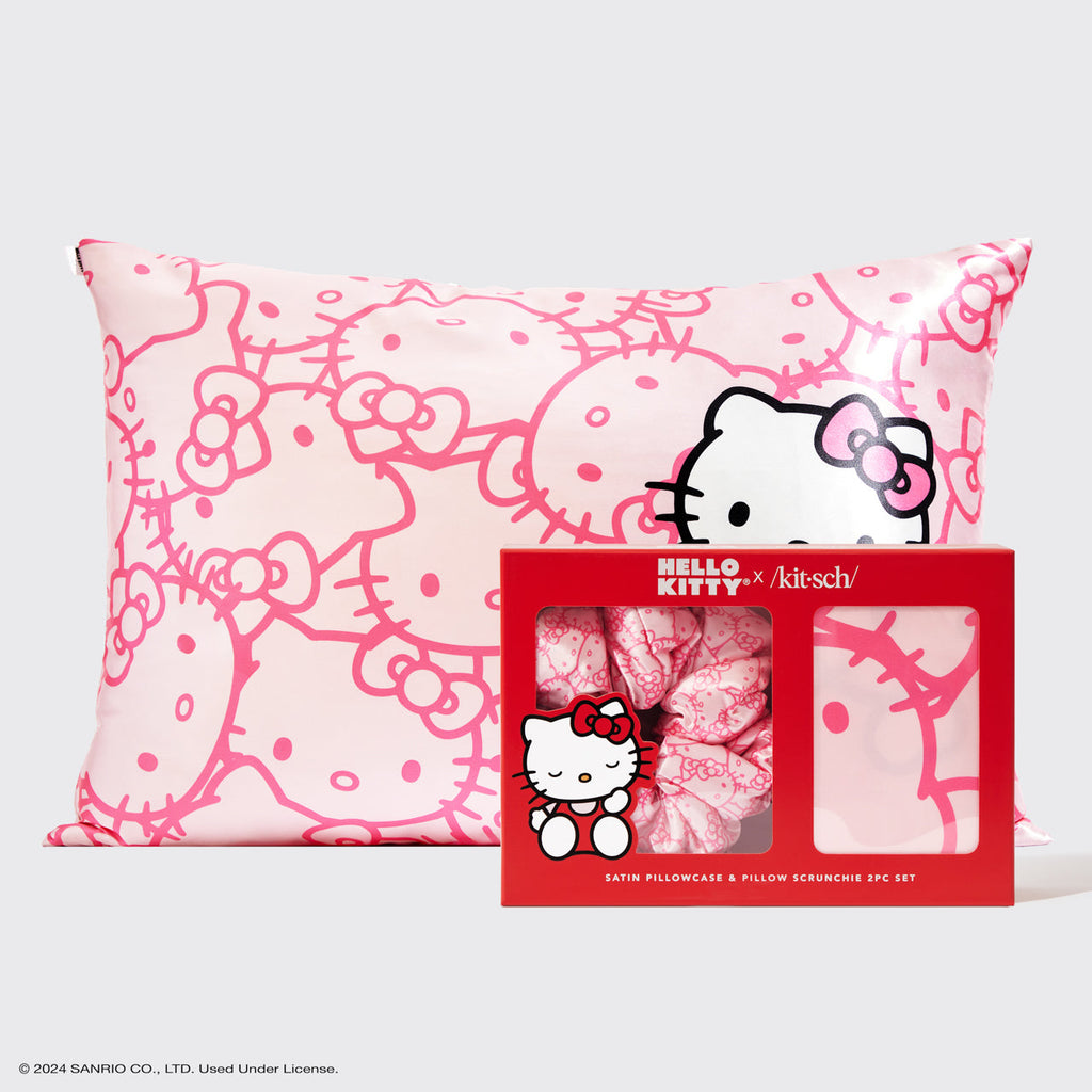 Hello Kitty x Kitsch szatén párnahuzat és párna-hajgumi 2 részes szett