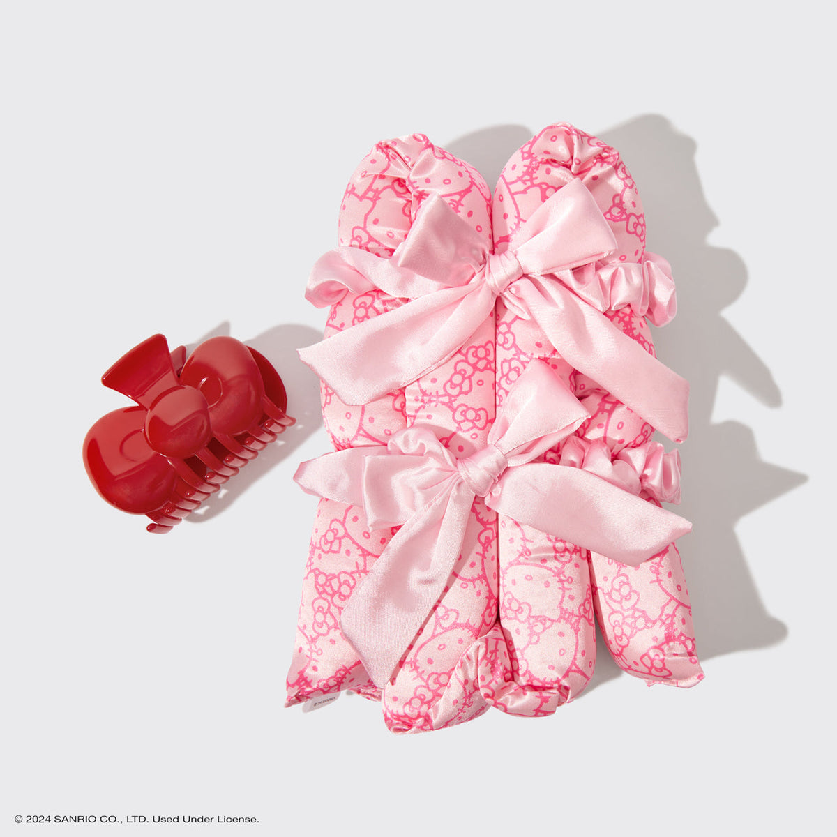 Hello Kitty x Kitsch XL szatén hőmentes formázó és masni csáklis csat, 4 darabos szett