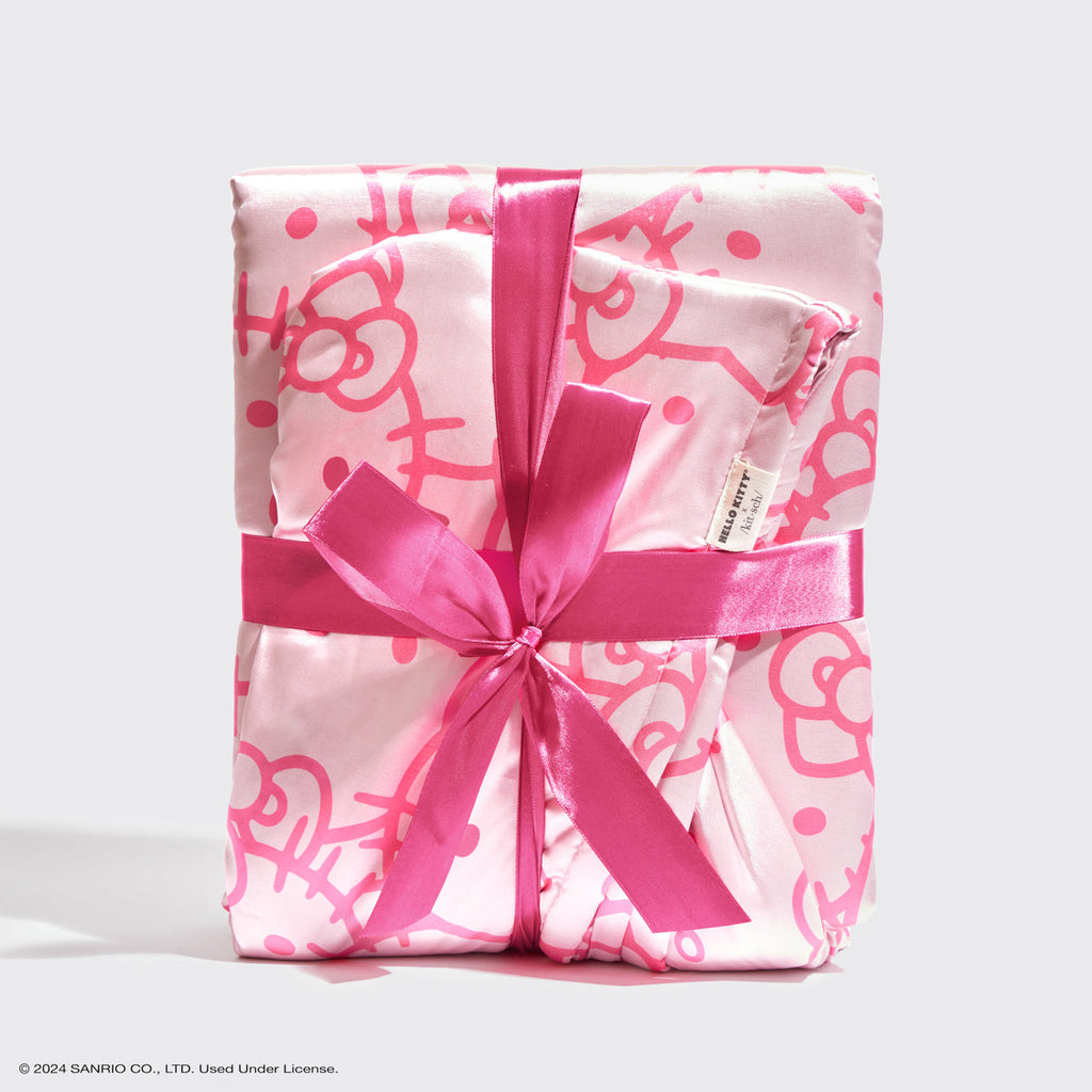 Kitsch x Hello Kitty szatén Glazey - Pink Kitty Faces