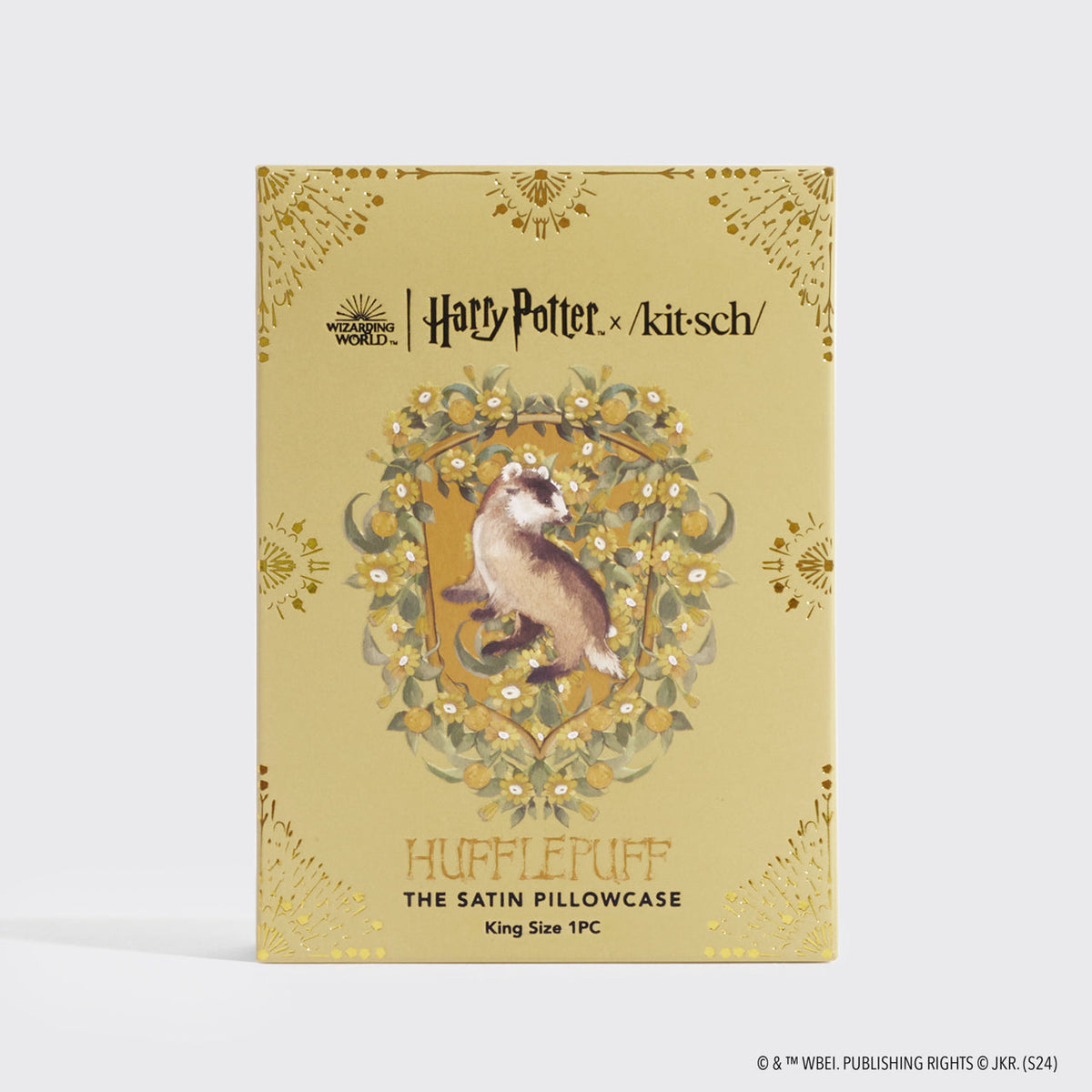 Kitsch x Harry Potter szatén párnahuzat – Hugrabug (King)