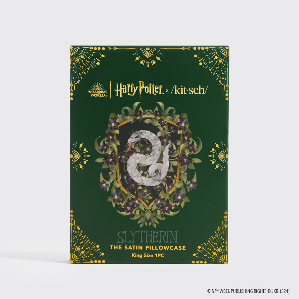 Kitsch x Harry Potter szaténpárnahuzat Mardekár mintában, 2 darabos – King