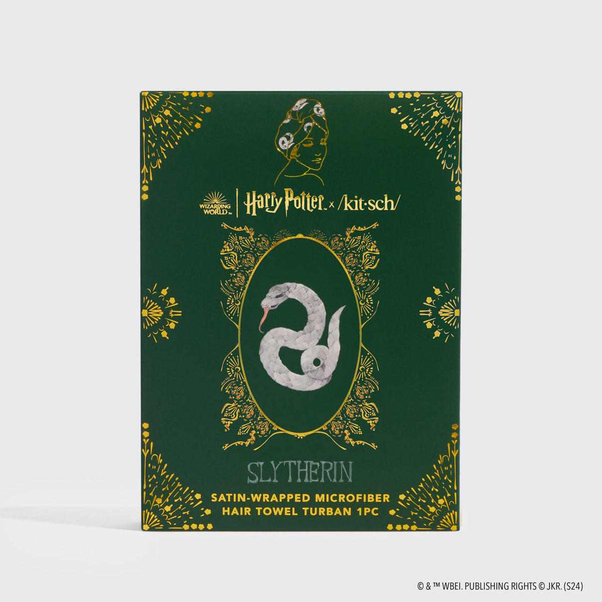 Kitsch x Harry Potter szatén hajturbán, Mardekár
