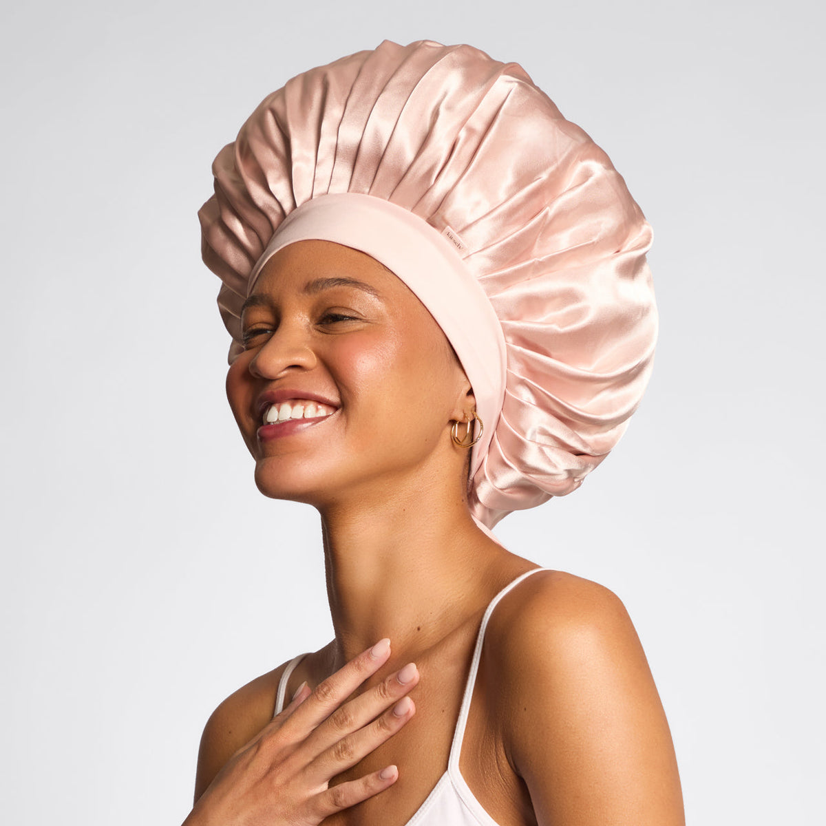 Blush oversize szatén hálósapka