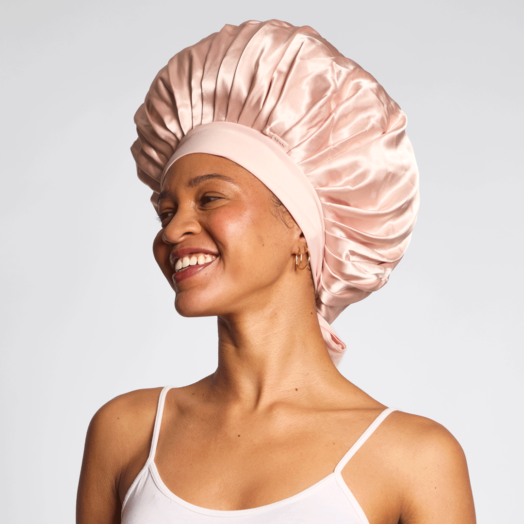 Blush oversize szatén hálósapka