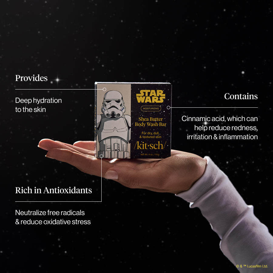 Star Wars™ & Kitsch shea vajas hidratáló szilárd tusfürdő – Stormtrooper Swirl