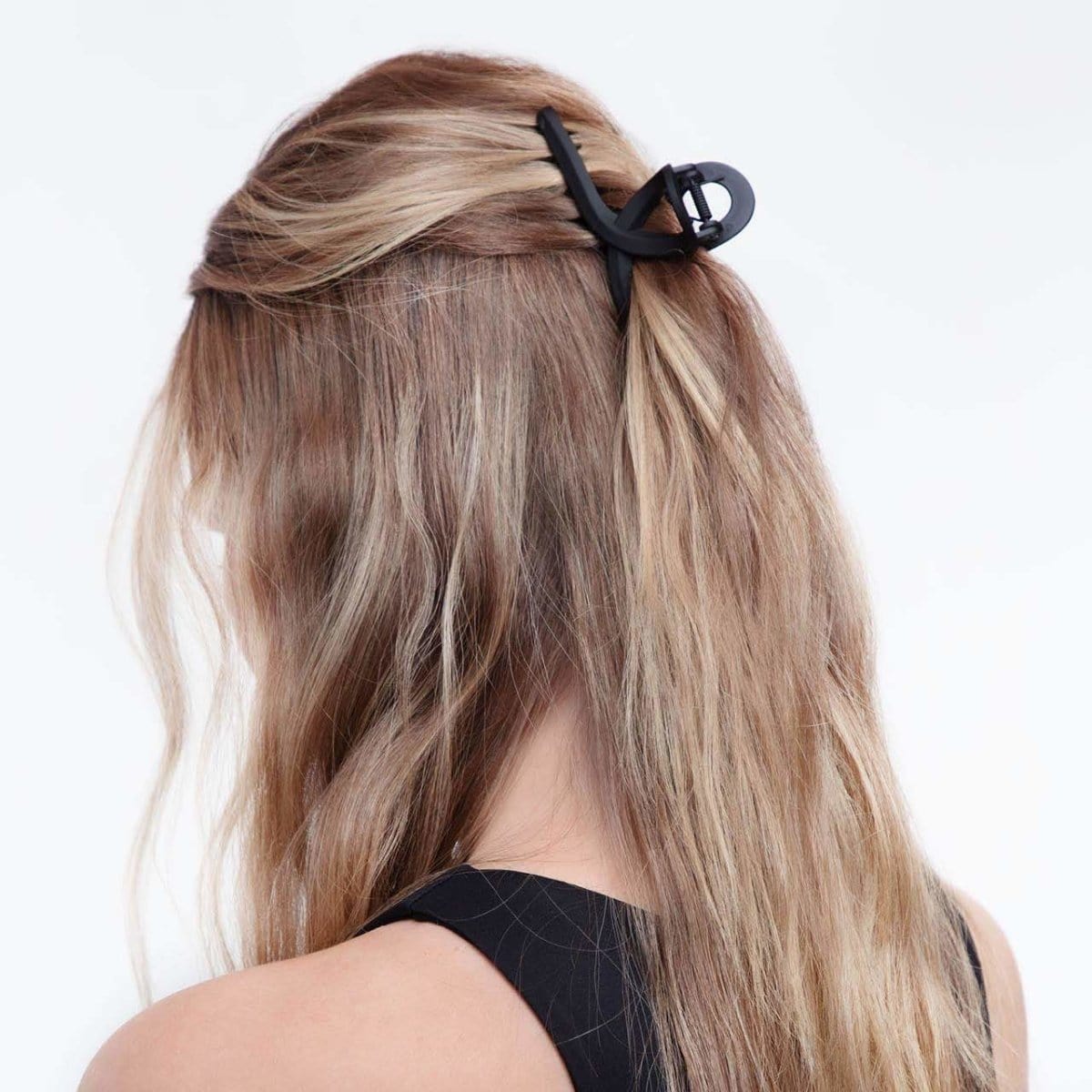 Fekete és teknőcmintás hurkos karmos hajcsat (Loop Claw Clip) 2 darabos szett – nagy